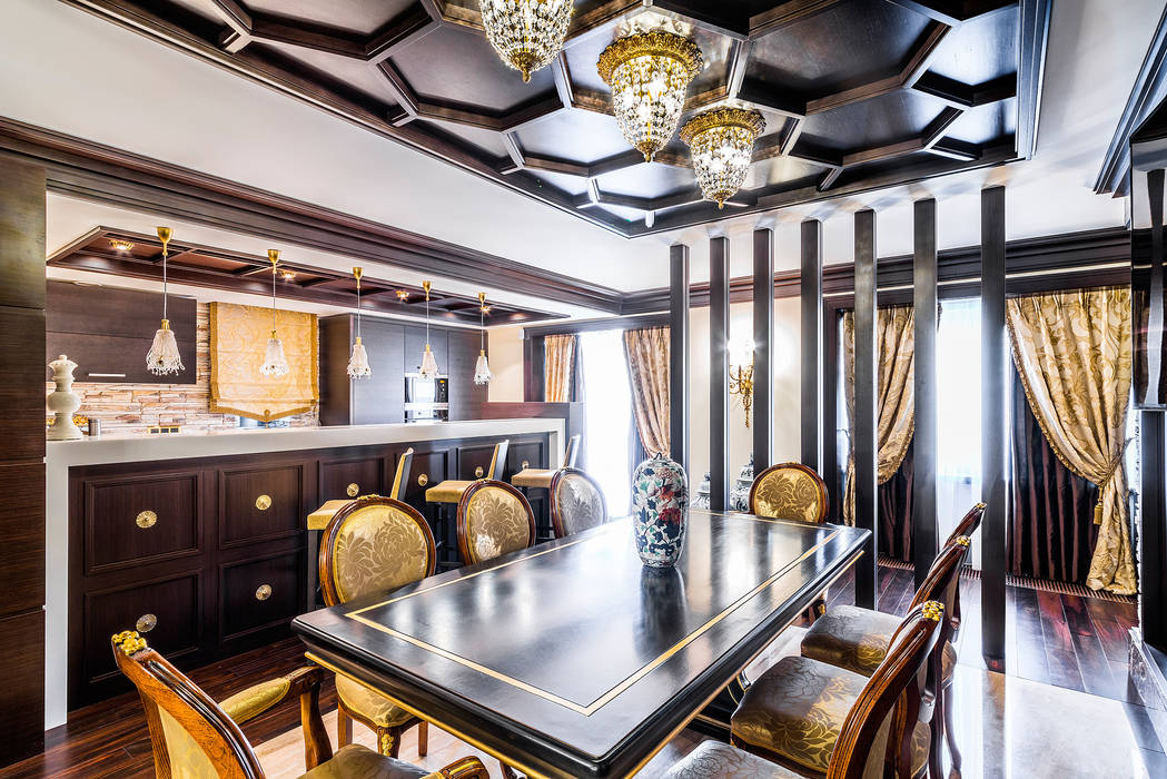 Интерьер загородного дома в стиле Эклектика, Belimov-Gushchin Andrey Belimov-Gushchin Andrey Eclectic style dining room