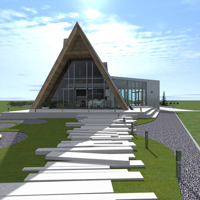 Треугольный Дом из концептуальной серии "Чеснок", CHM architect CHM architect Minimalistische Häuser