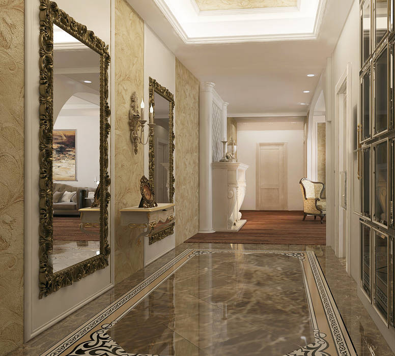 квартира на Гарибальди, ООО "Студио-ТА" ООО 'Студио-ТА' Classic style corridor, hallway and stairs