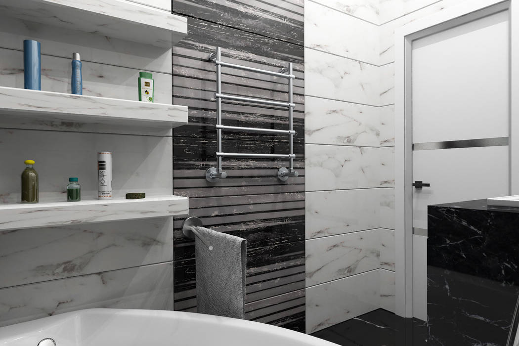 Дизайн-проект квартиры для молодого человека, Студия дизайна и декора Светланы Фрунзе Студия дизайна и декора Светланы Фрунзе Modern Bathroom
