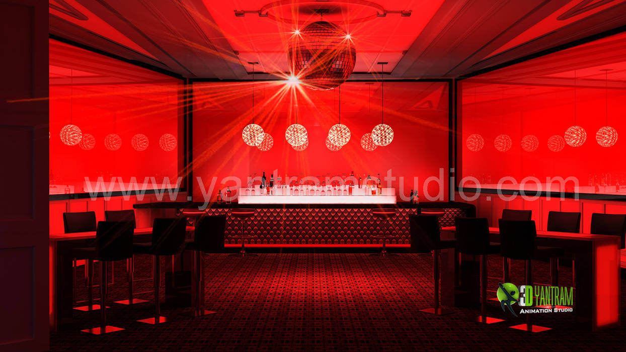 3D Interior Design Rendering for Bar Yantram Animation Studio Corporation Other spaces Other artistic objects