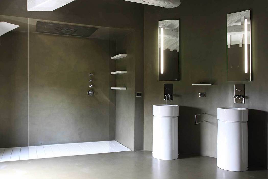 Ristrutturazione casa colonica, CuboBianco CuboBianco Bagno minimalista