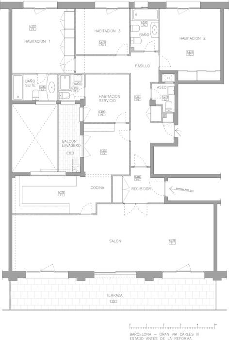 Plano – antes de la reforma de lf24 arquitectura interiorismo moderno