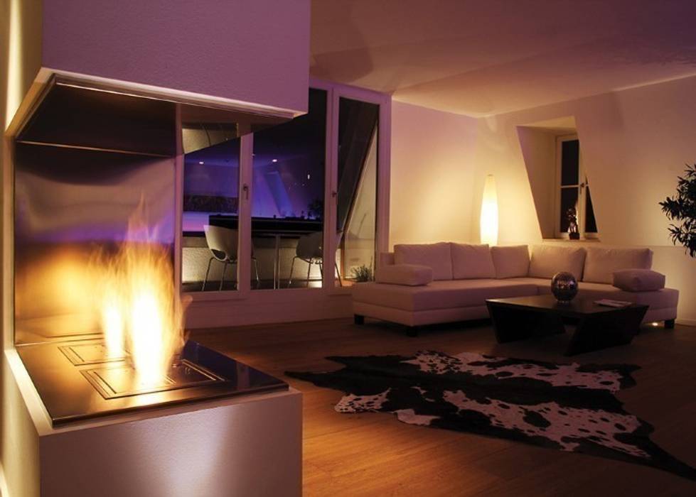 EcoSmart Fire kominki ekologiczne z Australii, ilumia.pl ilumia.pl Modern living room Fireplaces & accessories