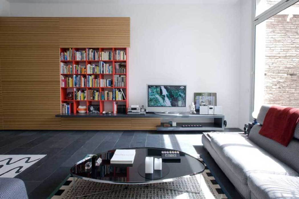 Mueble libreria SOLER-MORATO ARQUITECTES SLP Salones de estilo moderno Estanterías