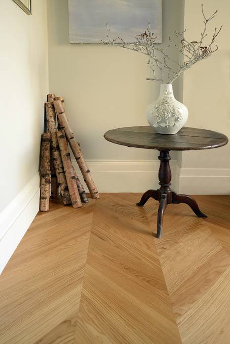 Oak Chevron Parquet The Natural Wood Floor Company กำแพง วัสดุปูพื้นและผนัง