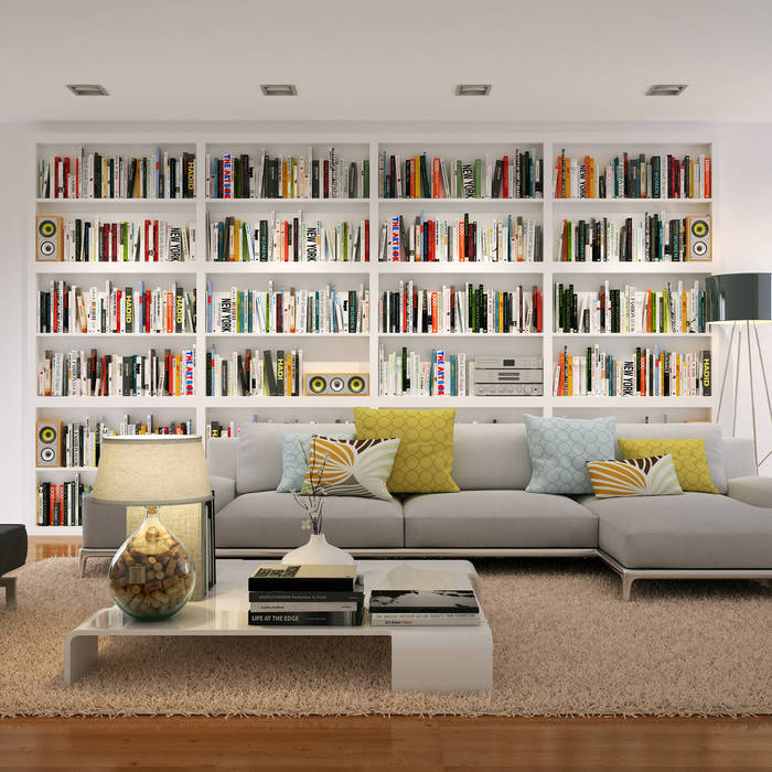 Home Library Piwko-Bespoke Fitted Furniture Classic style living room Shelves