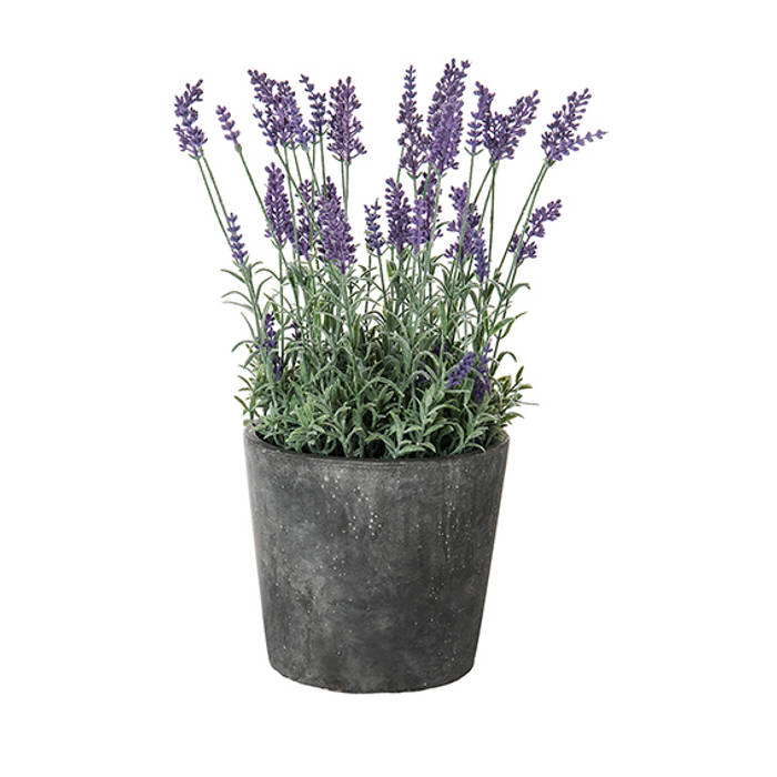 SIA HOME FASHION - LAVENDER IN A GREY POT Silk Petal Salon rustique Accessoires & décorations