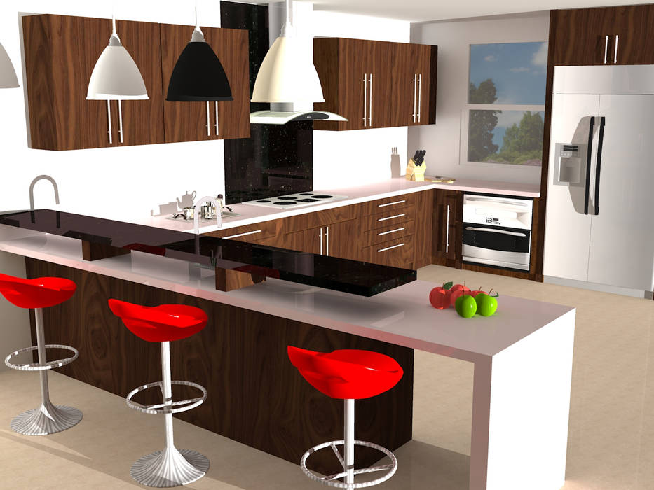 Bespoke Kitchen., Piwko-Bespoke Fitted Furniture Piwko-Bespoke Fitted Furniture Cucina moderna Armadietti & Scaffali