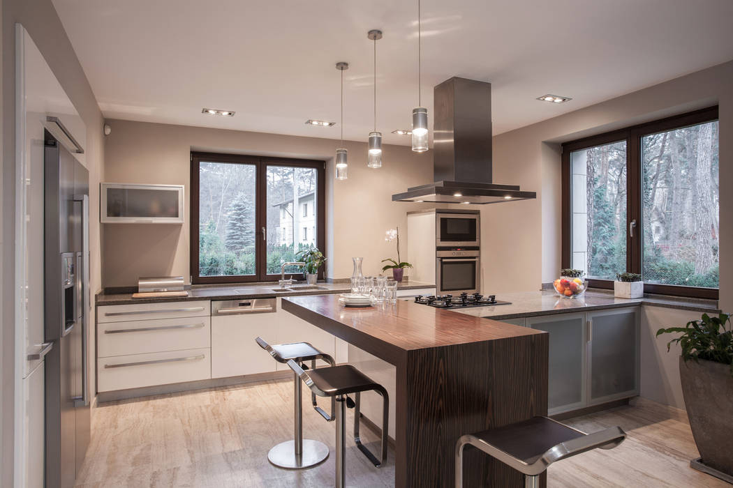 White Modern High-Gloss Kitchen Piwko-Bespoke Fitted Furniture Modern style kitchen Cabinets & shelves