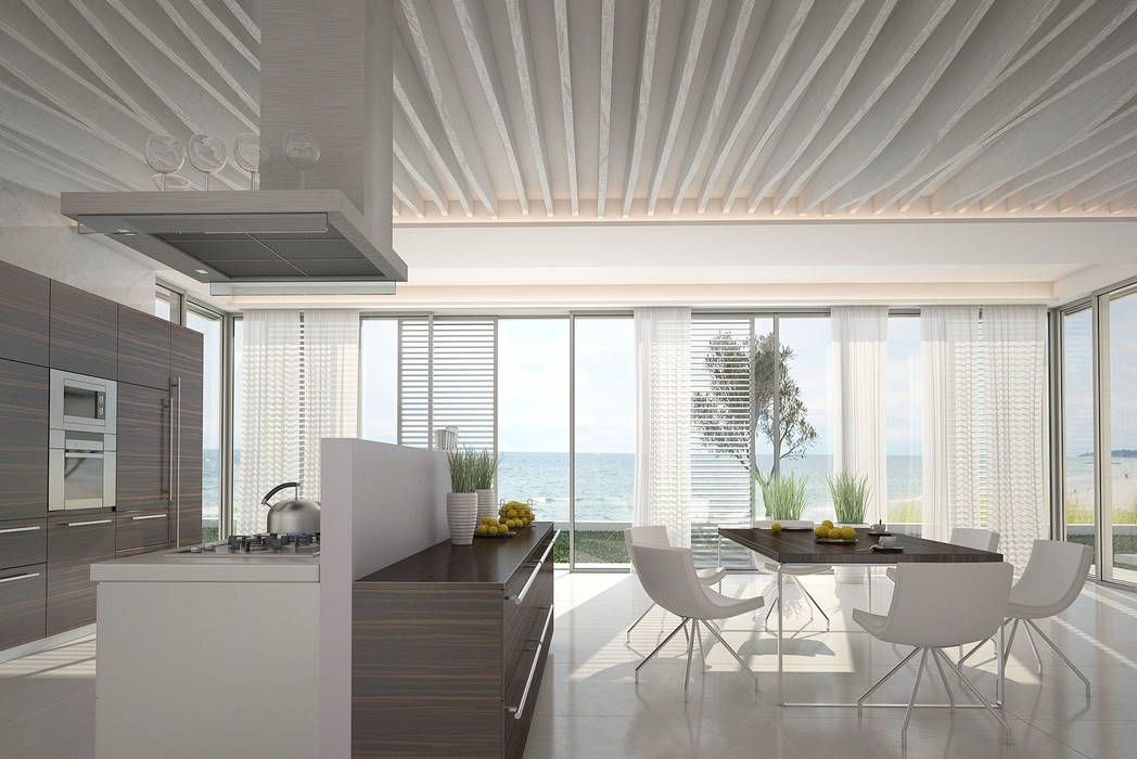 White Modern High-Gloss Kitchen. Piwko-Bespoke Fitted Furniture Modern kitchen Cabinets & shelves