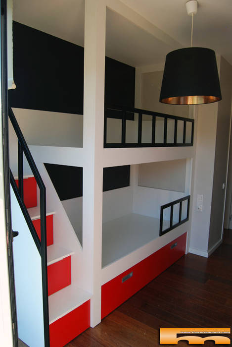 Litera a medida con escalera lateral de cajones christian de