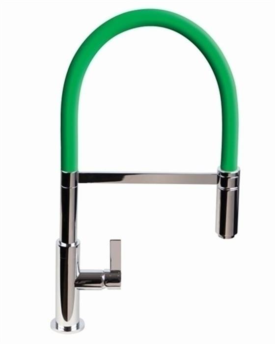 Luxury Spirali Designer Sink Mixer - Feature Green Hose Lime Kitchen and Bathroom Modern kitchen Sinks & taps