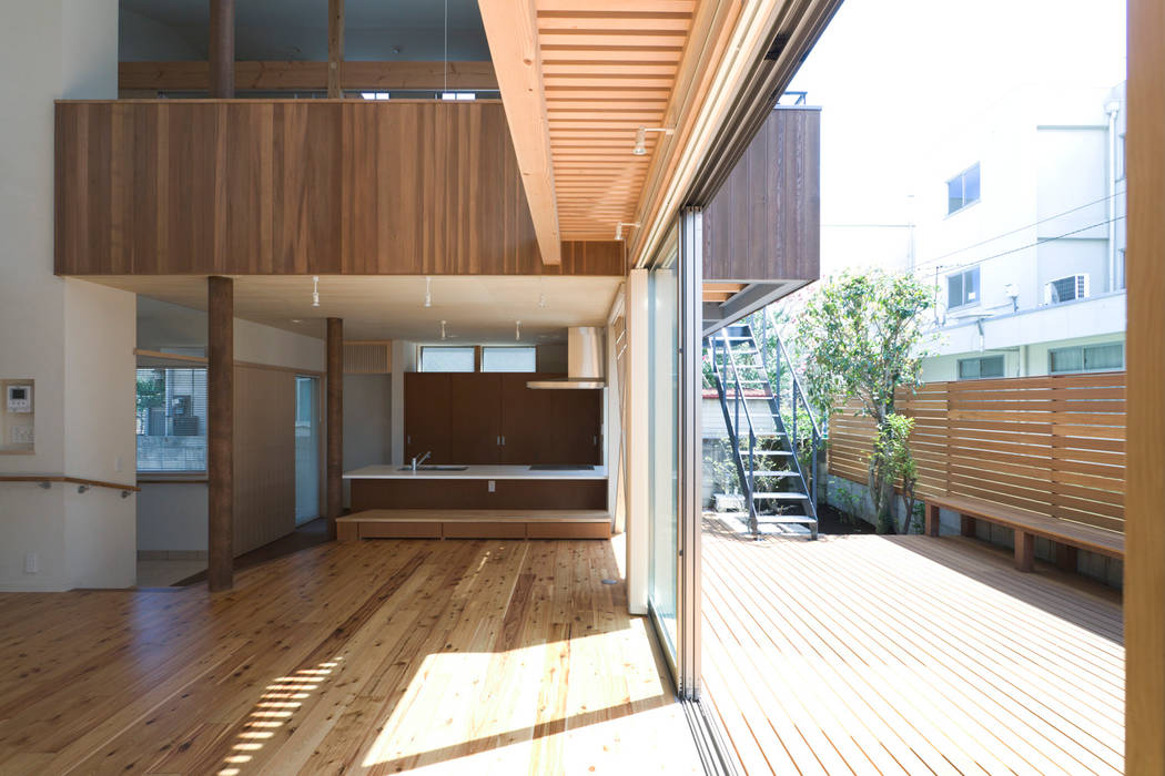 等々力の家, 松本剛建築研究室 松本剛建築研究室 Balcone, Veranda & Terrazza in stile eclettico