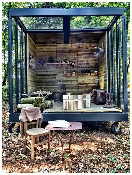 Un CUBE dans mon jardin, Frédéric TABARY Frédéric TABARY Vườn phong cách hiện đại Greenhouses & pavilions