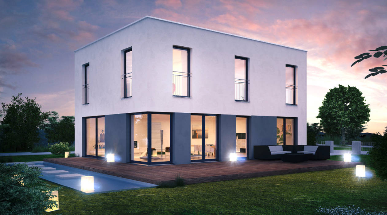 ICON CUBE - Modernes Wohnen im Bauhaus-Stil, Dennert Massivhaus GmbH Dennert Massivhaus GmbH Modern houses