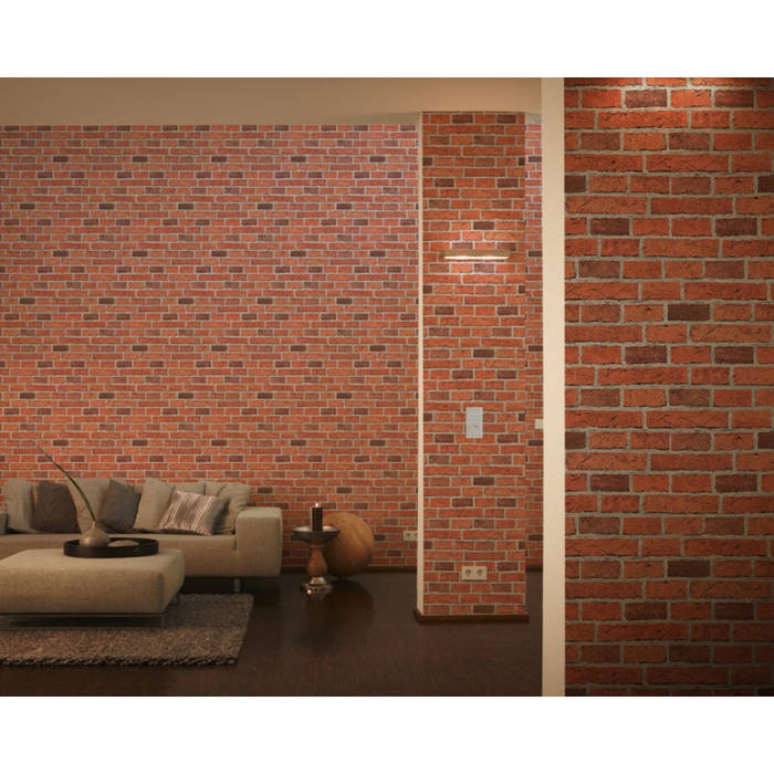 A.S. Creation AS Creation House Brick Pattern Faux Effect Embossed Non Woven Wallpaper 779816 I Want Wallpaper Modern walls & floors Wallpaper