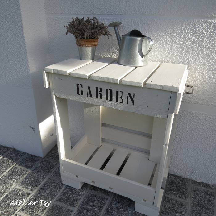 tavolino da giardino country chic Atelier Isy Balcone, Veranda & Terrazza in stile rustico Mobili