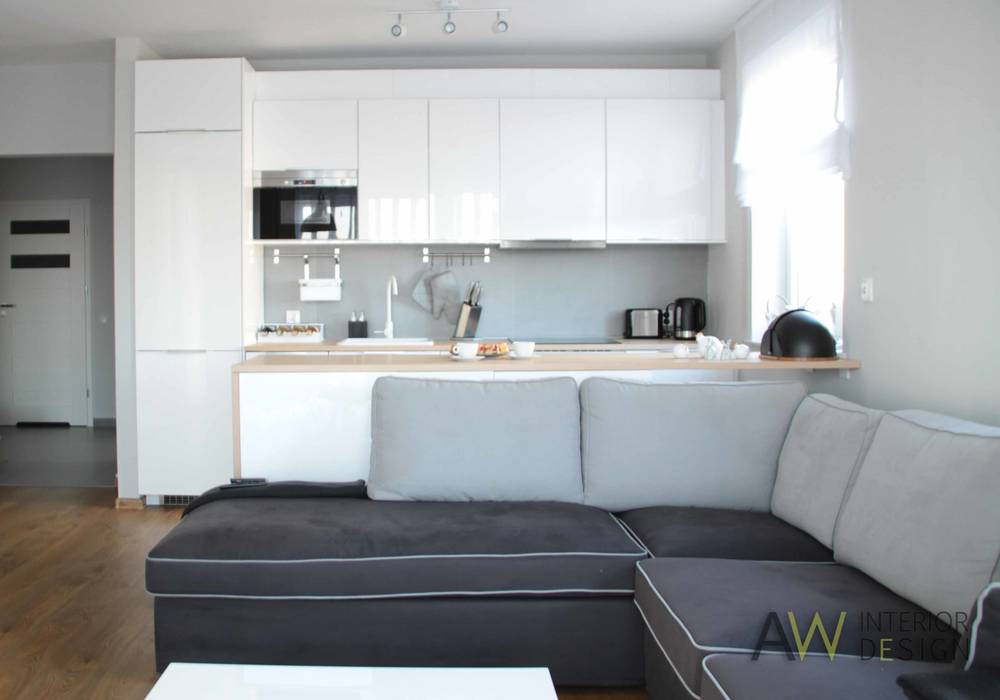 APARTAMENT W KRAKOWIE, AW INTERIOR DESIGN AW INTERIOR DESIGN Nowoczesna kuchnia