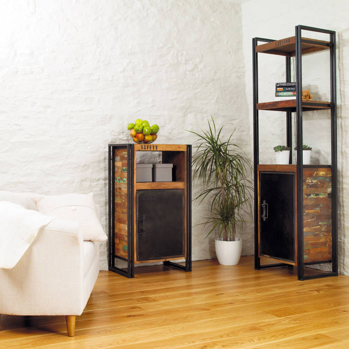 Industrial Bookcase with Cupboard from our Urban Chic Range Big Blu Furniture Living room Storage