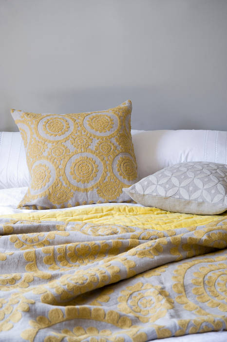 Medina Throw (Chartreuse) Niki Jones Mediterranean style bedroom Textiles