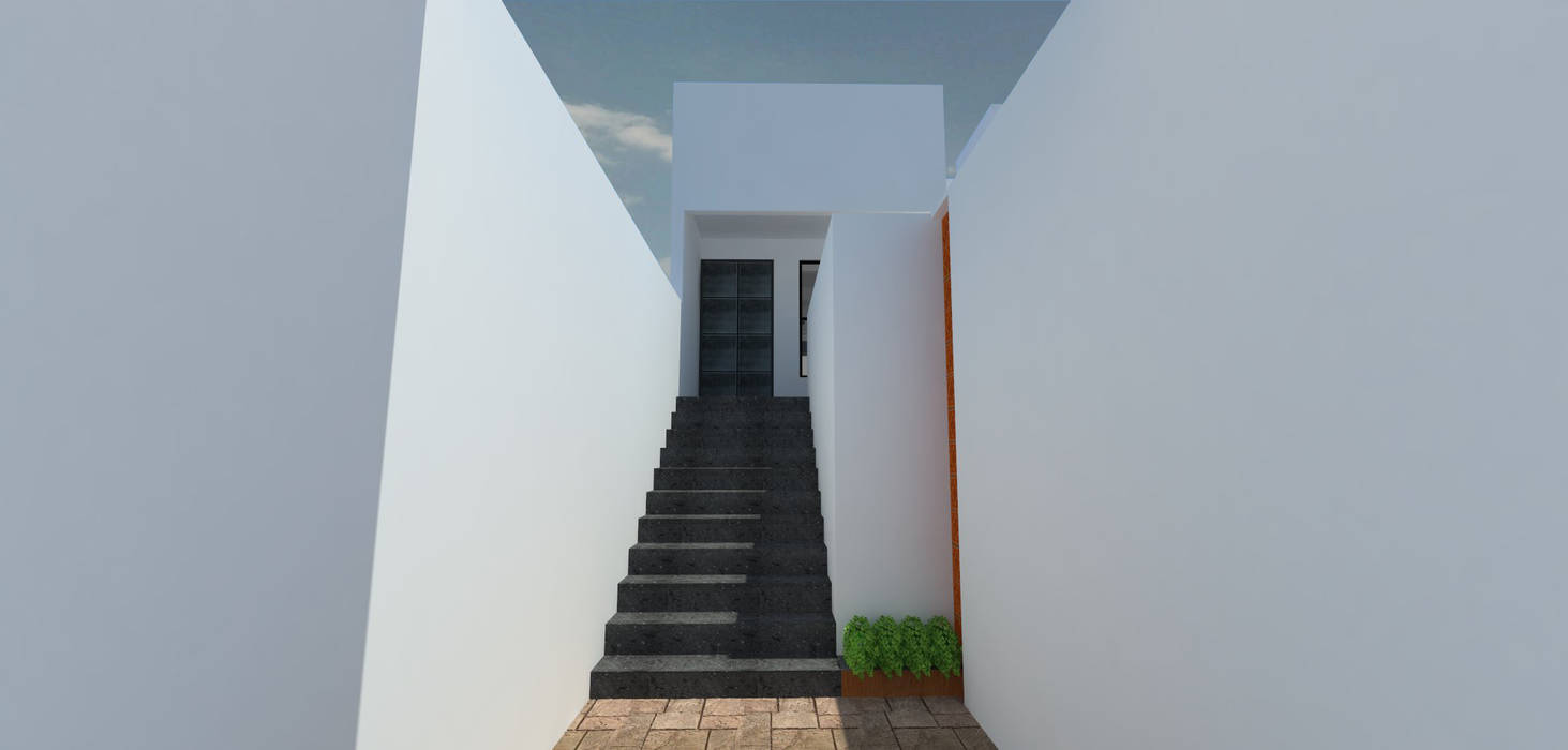 DEPTOS TERRA, WIGO ARQUITECTURA WIGO ARQUITECTURA Minimalist corridor, hallway & stairs