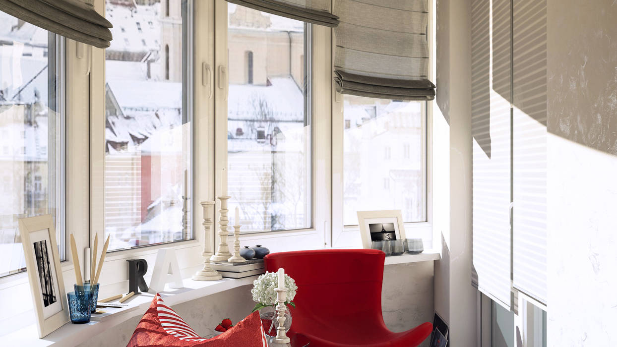Лоджия tatarintsevadesign Балкон и терраса в стиле минимализм