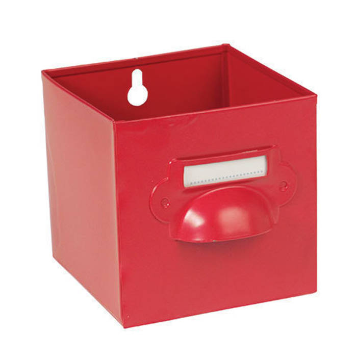 Vintage Red Metal Storage Drawer Dotcomgiftshop Dapur Gaya Industrial Storage