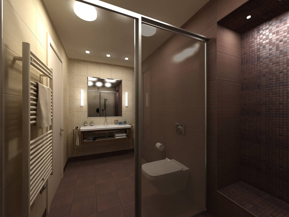 Квартира в г.Калининграде, AGRAFFE design AGRAFFE design Minimalist bathroom
