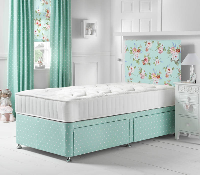 English Rose Seafoam Divan Bed Little Lucy Willow Landelijke kinderkamers Bedden en wiegen