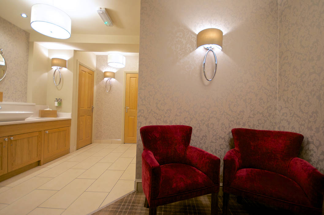 Horsley Lodge Washroom Refurbishment - Ladies Powder Room Rachel McLane Ltd Ruang Komersial Hotels