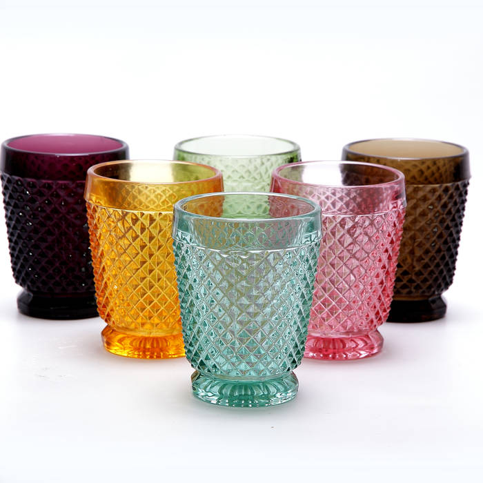 Handmade Portuguese Diamond Pattern Water Glasses J & M Collections Ltd Mediterranean style dining room Crockery & glassware