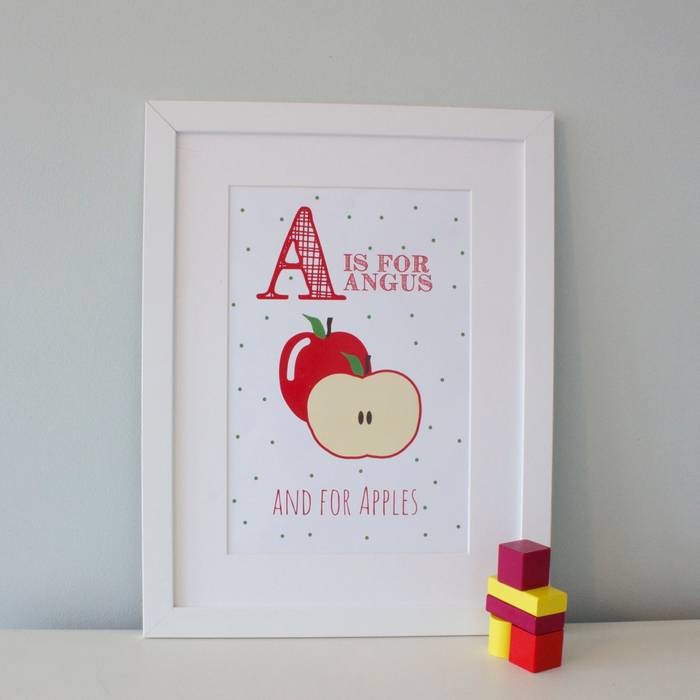 A is for Apple :: Personalised Print Hope & Rainbows Stanza dei bambini moderna Accessori & Decorazioni