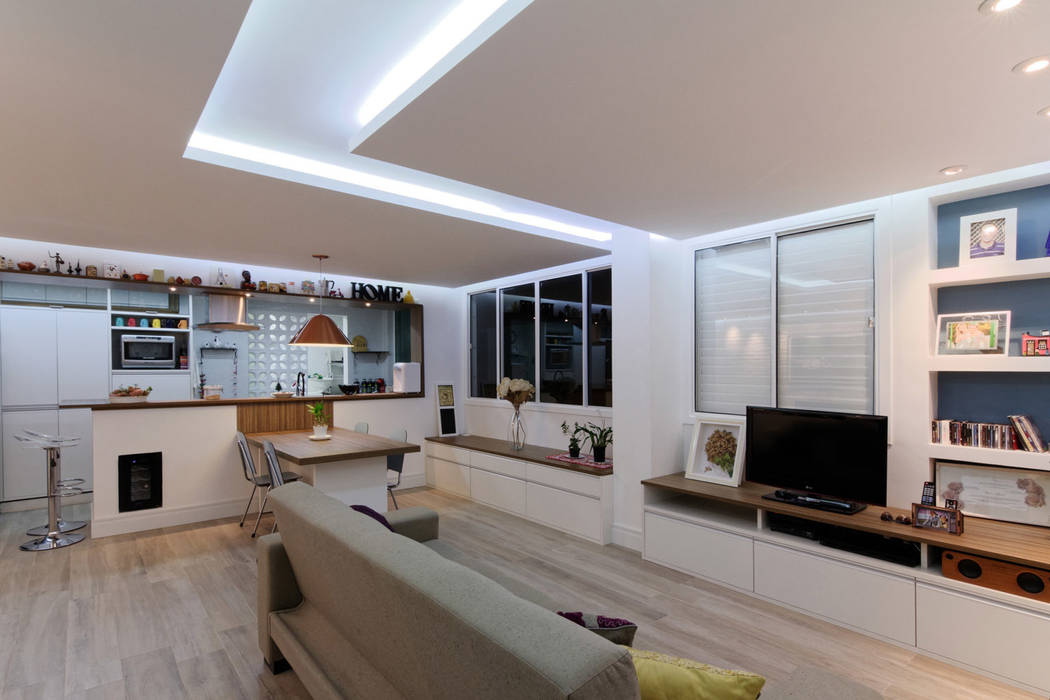 Apartamento Itaim Bibi - 90m², Raphael Civille Arquitetura Raphael Civille Arquitetura Minimalist Oturma Odası
