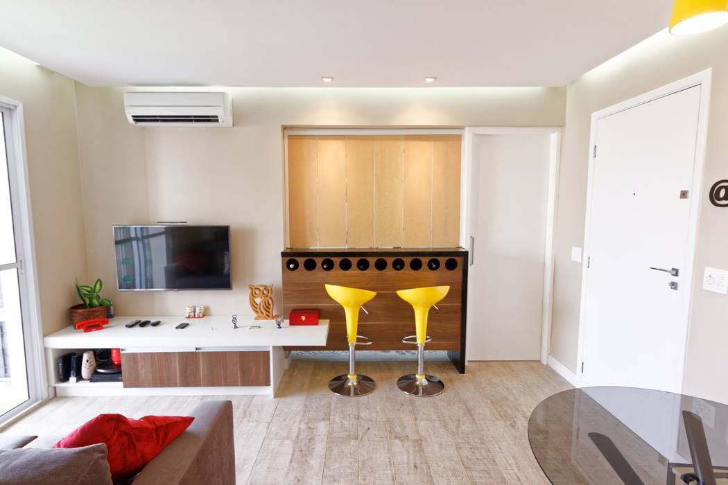 Apartamento Parque Butantã - 50m², Raphael Civille Arquitetura Raphael Civille Arquitetura غرفة السفرة