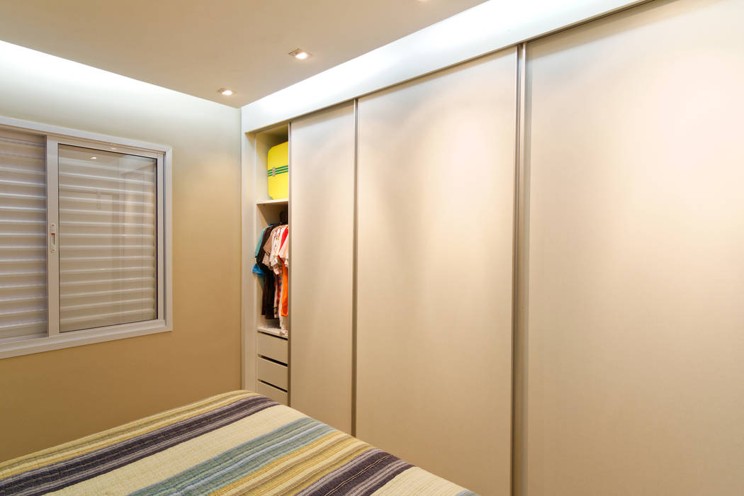 Apartamento Parque Butantã - 50m², Raphael Civille Arquitetura Raphael Civille Arquitetura Minimalist bedroom