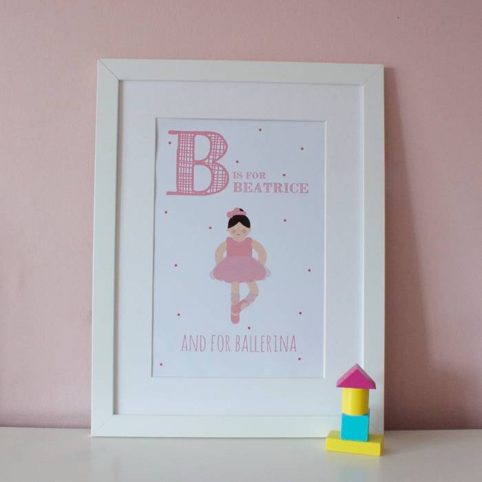 B is for Ballerina :: Personalised Print Hope & Rainbows Modern nursery/kids room Accessories & decoration