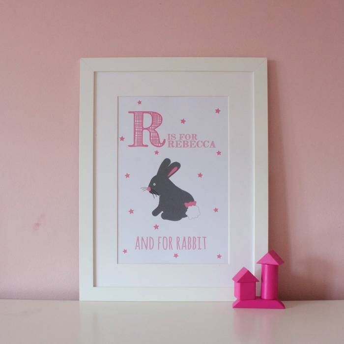 R is for Rabbit Hope & Rainbows Stanza dei bambini moderna Accessori & Decorazioni