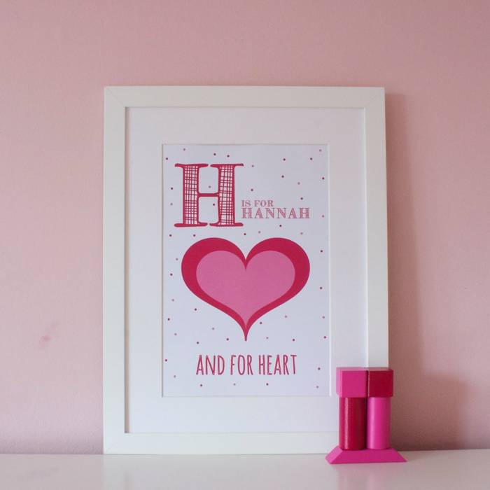 H is for Heart :: Personalised Print Hope & Rainbows Modern nursery/kids room Accessories & decoration