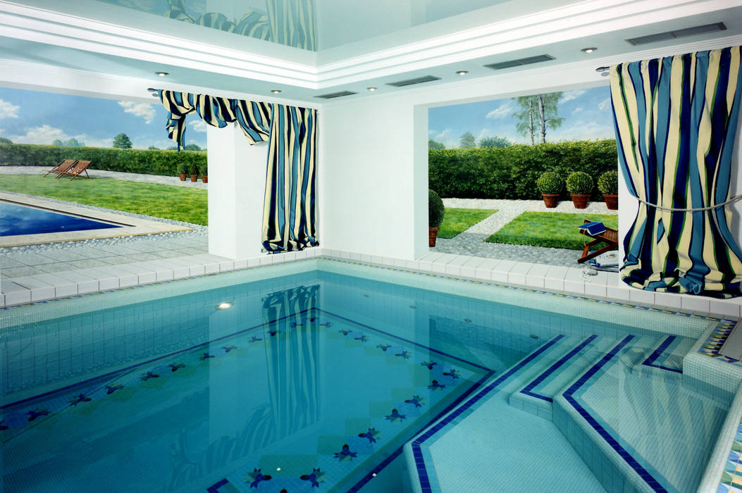 Schwimmbadgestaltung atelier für wandmalerei moderne pools | homify