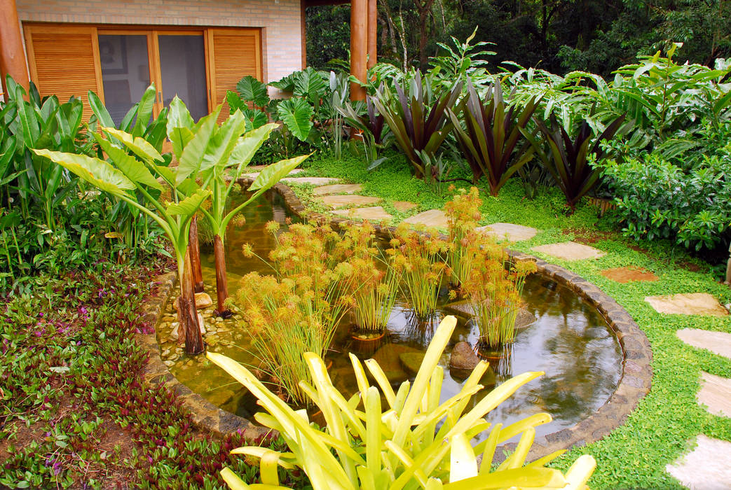 Residência SA - Ilhabela, SP, Gil Fialho Paisagismo Gil Fialho Paisagismo Vườn phong cách nhiệt đới