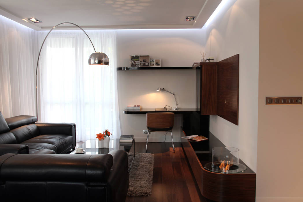 apartament w Krakowie, dot.projekt dot.projekt Modern Oturma Odası