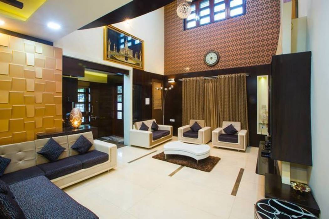 Mr Mulla Residence , Srujan Interiors & Architects Pvt Ltd Srujan Interiors & Architects Pvt Ltd Classic style living room