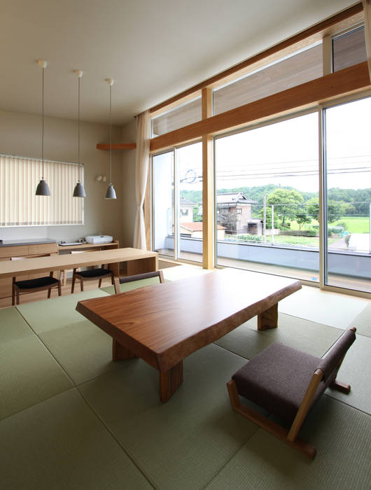 和気町の家, 福田康紀建築計画 福田康紀建築計画 和風デザインの リビング