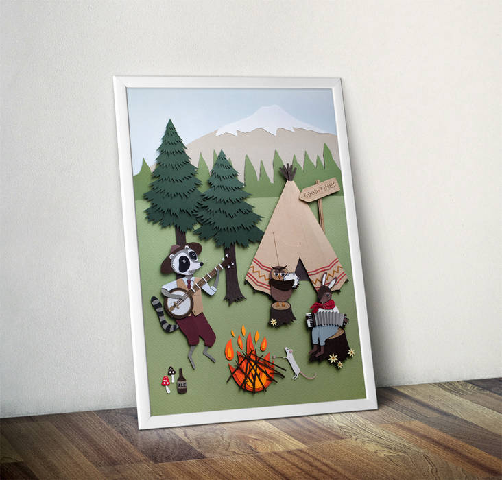 Woodland Camping by Rachael Edwards Wraptious 다른 방 사진 & 그림