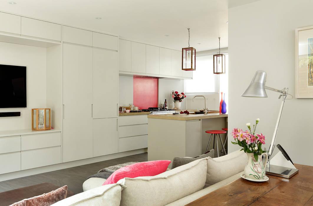 Open-Plan Kitchen/Living Room, Ladbroke Walk, London , Cue & Co of London Cue & Co of London Nhà bếp phong cách hiện đại
