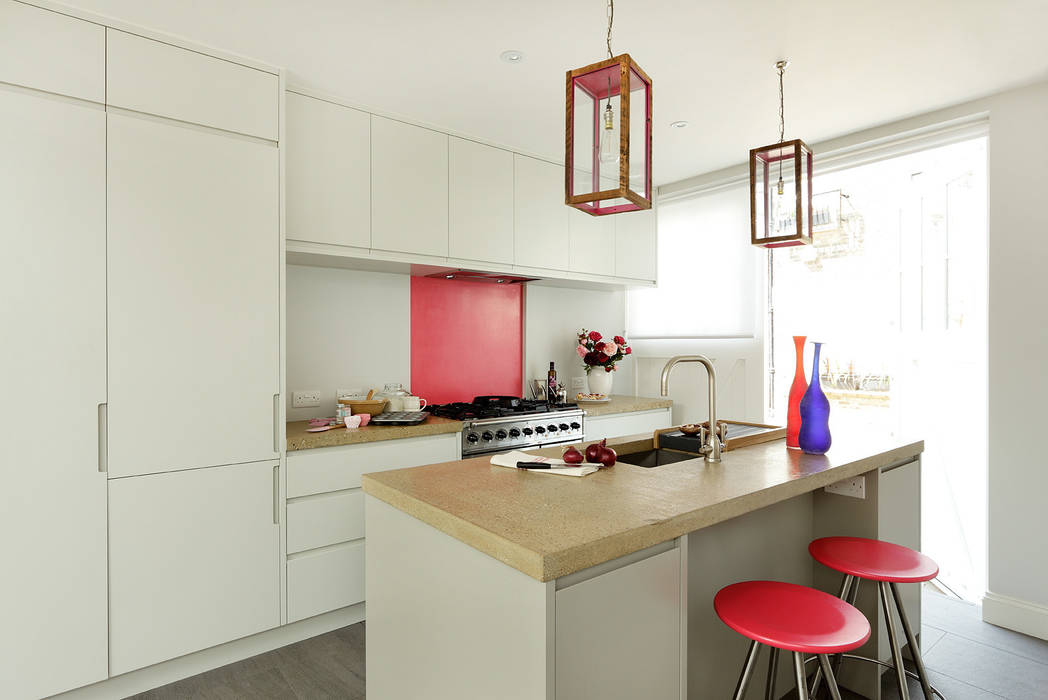 Open-Plan Kitchen/Living Room, Ladbroke Walk, London , Cue & Co of London Cue & Co of London Кухня в стиле модерн