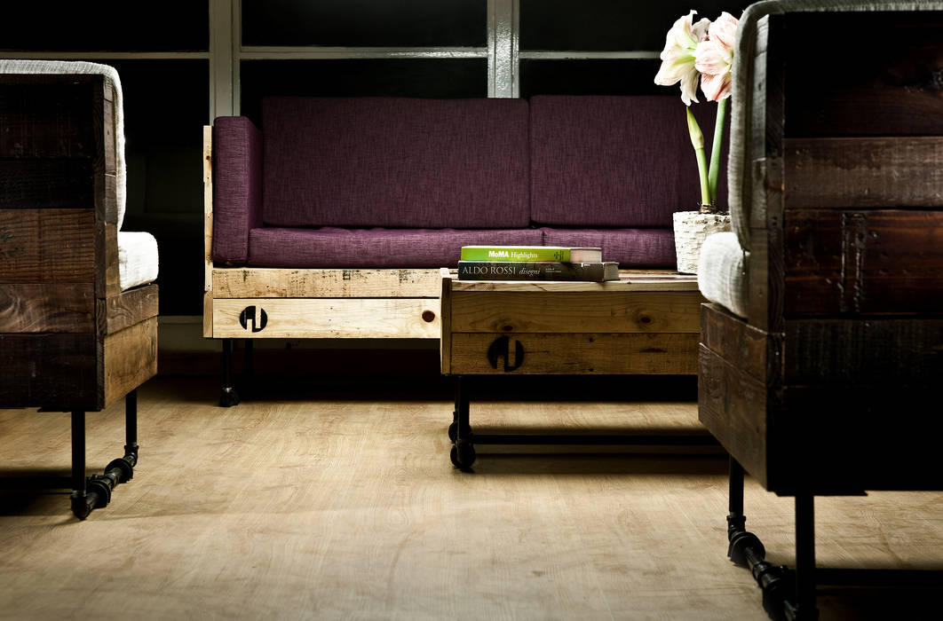 Mobiliario con madera reciclada (Pallets), Mecate Studio Mecate Studio اتاق نشیمن میل و کاناپه