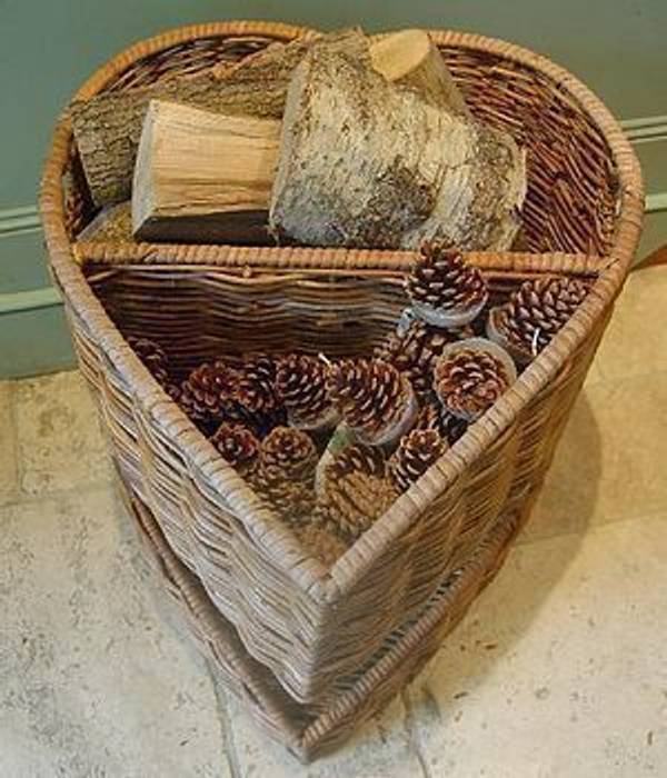 Heart Shaped Log Basket Hunter Gatherer Living room Fireplaces & accessories