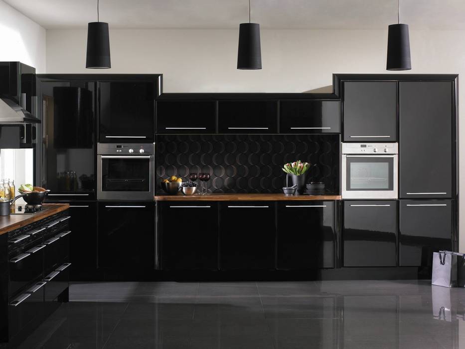 High Gloss Black Pisa Kitchen Dream Doors Ltd Cocinas modernas: Ideas, imágenes y decoración Muebles de cocina